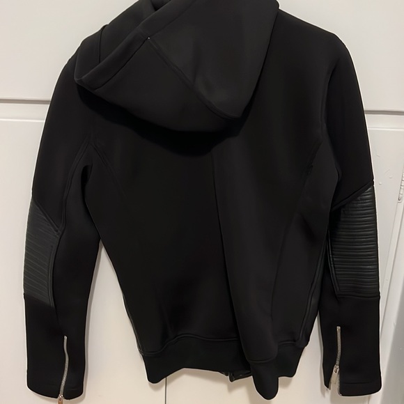 Guess Men’s Mixed Media Hooded Moto Jacket used *** - Picture 2 of 4